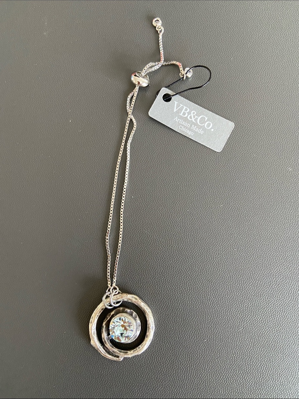 Swarovski lariat bracelet - silver